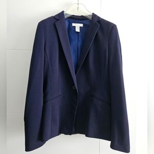 𝗛&𝗠 𝗕𝗹𝗮𝘇𝗲𝗿 Wm's sz 8 suit jacket Navy 1-button Blazer